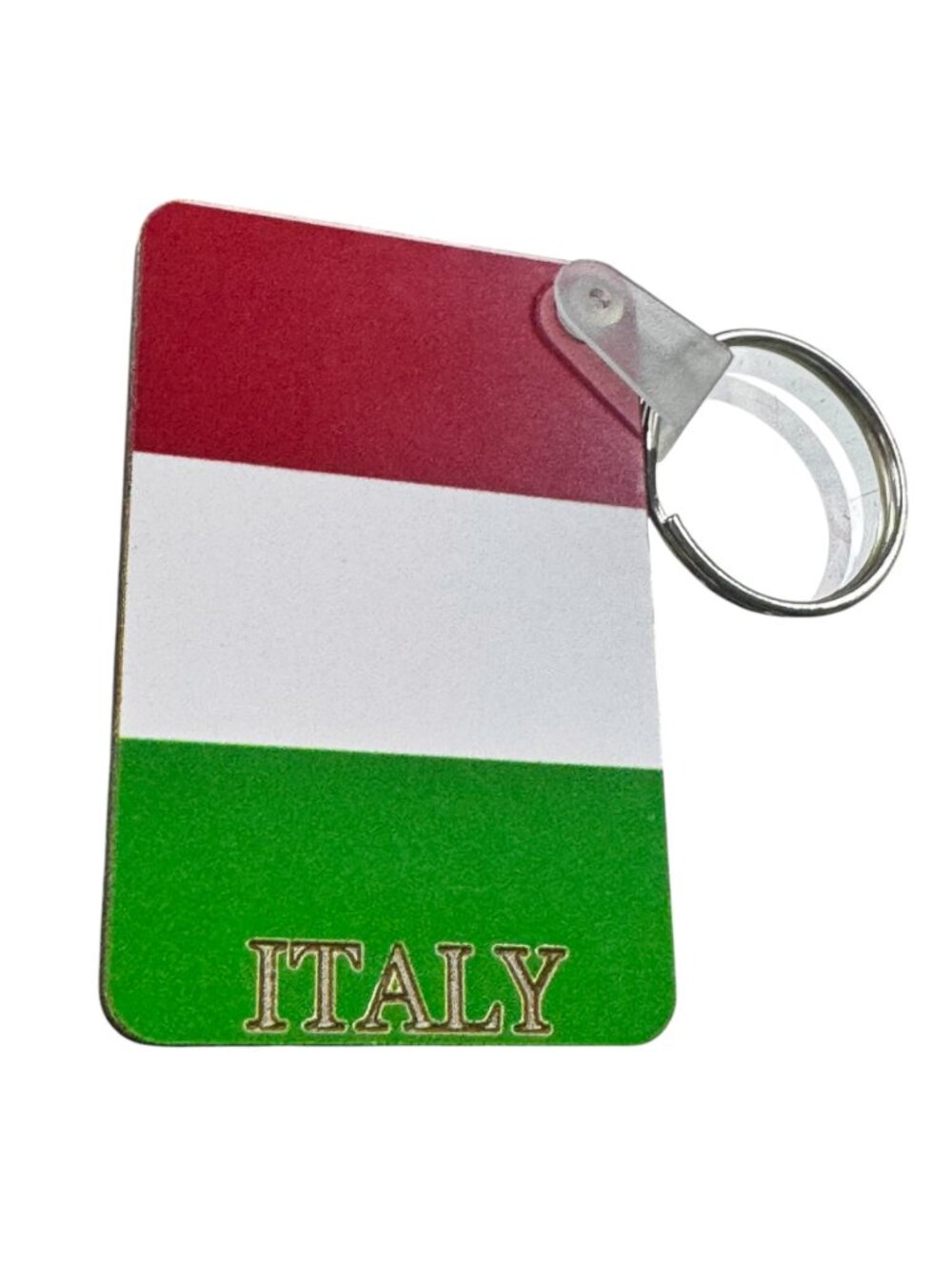Italy Flag Keychain, Rectangular  Key Ring Souvenir - Picture 2 of 9
